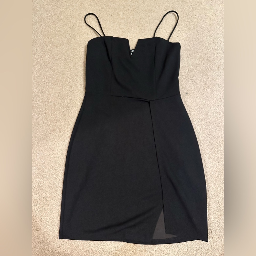 Mini black evening dress